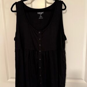 Torrid Black Sleeveless Button Tank
